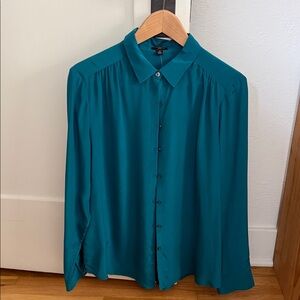 Ann Taylor Turquoise Silk Blouse NWT